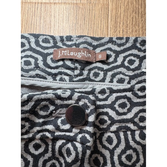 J.McLaughlin Pants Printed Pull On Stretch Zipper Womens 6 Casual Preppy Office - Picture 2 of 15